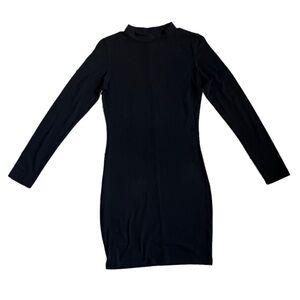 Cotton On | Black Bodycon Mock Neck Long Sleeve Stretch Dress Small